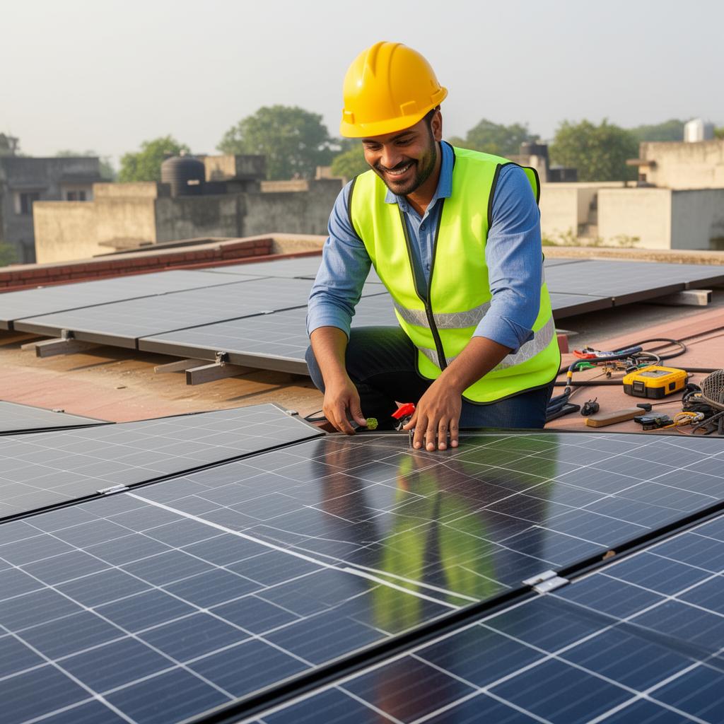 Solar installation in progress